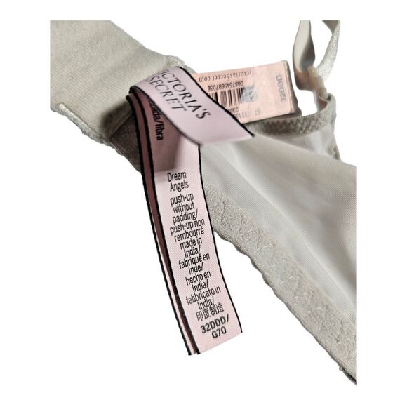 VICTORIA'S SECRET Dream Angels Pale Gold Push‎ Up Lace Bra - Size 32DDD - Picture 8 of 8